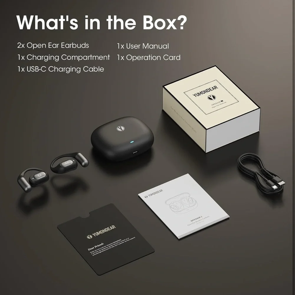 NEW Bluetooth 5.4 Wireless Open Ear Earbuds with Earhook, 3 EQ Modes, 48H Play